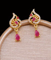 Latest Ruby White Stone Gold Imitation Earring Peacock Design ER5215 Latest Ruby White Stone Gold Imitation Earring Peacock Design ER5215