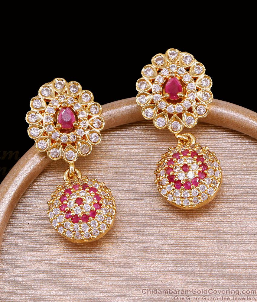 Attractive Ad Stone Ball Type Gold Plated Earring Designs Online ER5217 Attractive Ad Stone Ball Type Gold Plated Earring Designs Online ER5217
