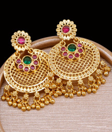 High Quality Gold Imitation Dangler Kemp Stone Bridal Earrring Online ER5219 High Quality Gold Imitation Dangler Kemp Stone Bridal Earrring Online ER5219