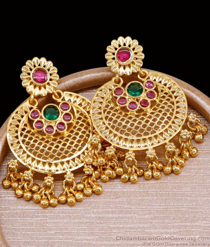 High Quality Gold Imitation Dangler Kemp Stone Bridal Earrring Online ER5219