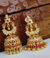 Pure Gold Tone Ruby White Stone Jhumki Earring For Wedding ER5226 Pure Gold Tone Ruby White Stone Jhumki Earring For Wedding ER5226