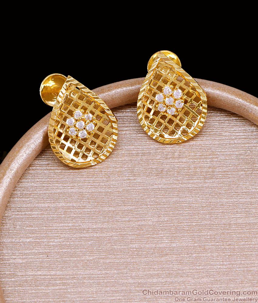 Beautiful Full White Stone Gold Imitation Stud Earring For Women ER5229