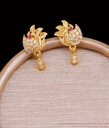 Attractive Peacock Design Gold Plated Stud Earring With Stone ER5230 Attractive Peacock Design Gold Plated Stud Earring With Stone ER5230