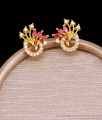 Trendy One Gram Gold Stone Stud Peacock Design Online ER5231