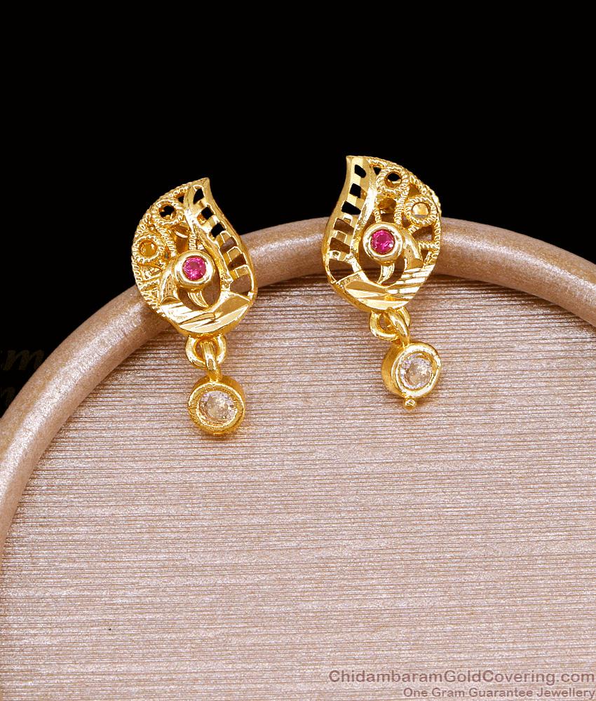 Light Weight Gold Covering Peacock Stud Earring Online ER5233