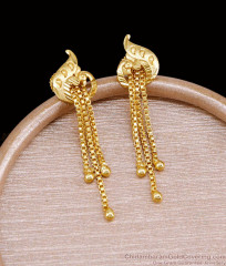 Bridal Wear Two Gram Gold Earring Peacock Design Dangler ER5242 Bridal Wear Two Gram Gold Earring Peacock Design Dangler ER5242