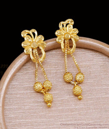 Real Gold Tone Floral Design Dangler Forming Earring Collections ER5248