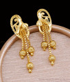Classic Micro Gold Polish Earring Flower Design With Beads ER5251