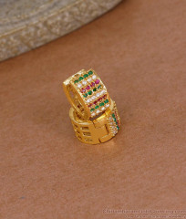 Buy Multi Color Stone Gold Hoop Earring With Price Online ER5257 Buy Multi Color Stone Gold Hoop Earring With Price Online ER5257