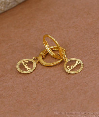 Plain Gold Imitation Hoop Earring With Love Wordings ER5262 Plain Gold Imitation Hoop Earring With Love Wordings ER5262