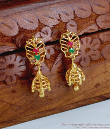High Quality Small Ad Stone Gold Imitation Jhumka Earring Online ER5264 High Quality Small Ad Stone Gold Imitation Jhumka Earring Online ER5264