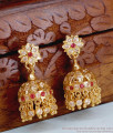 Latest Five Metal Impon Stone Jhumki Earring For Bridal Wear ER5265