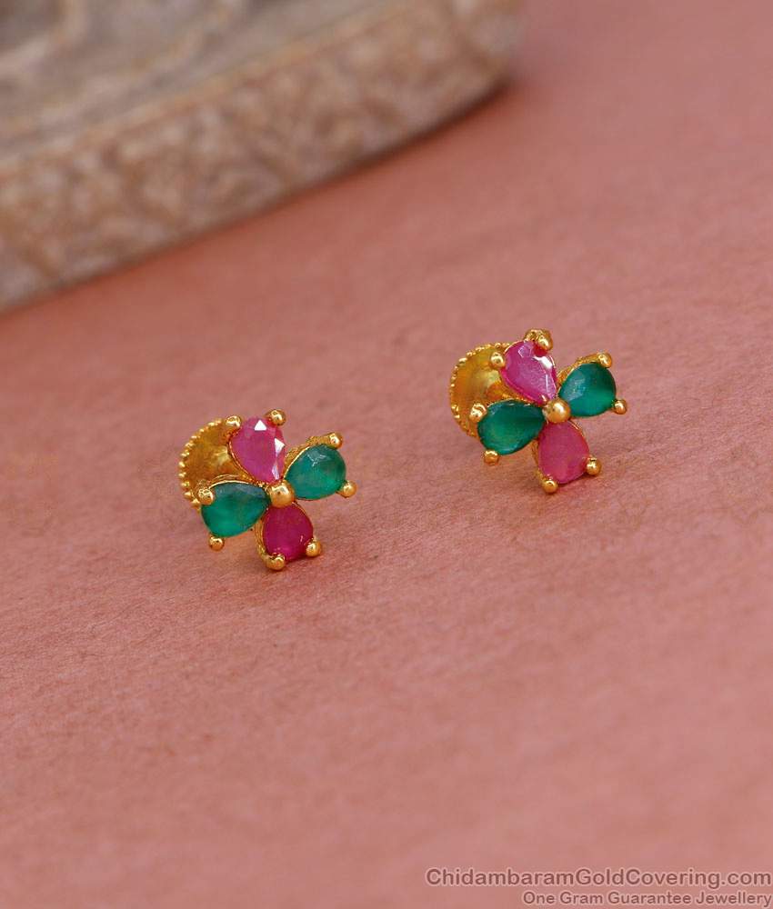 Buy Ad Stone Gold Imitation Stud Screw Back Earring Online ER5269