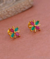 Flower Design Micro Gold Polish Stud Earring With Stone ER5270 Flower Design Micro Gold Polish Stud Earring With Stone ER5270