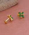 Regular Use Green Stone Fancy Gold Stud Earring For Women ER5272 Regular Use Green Stone Fancy Gold Stud Earring For Women ER5272
