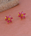 Beautiful Ruby Stone 1 Gram Gold Stud Earring For College Wear ER5273 Beautiful Ruby Stone 1 Gram Gold Stud Earring For College Wear ER5273