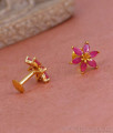 Beautiful Ruby Stone 1 Gram Gold Stud Earring For College Wear ER5273 Beautiful Ruby Stone 1 Gram Gold Stud Earring For College Wear ER5273