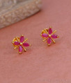 Elegant Ruby Stone Flower Stud Earring 1 Gram Gold Jewelry ER5274 Elegant Ruby Stone Flower Stud Earring 1 Gram Gold Jewelry ER5274
