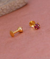 Single Ruby Stone Very Small Gold Stud For Women Fashions ER5277