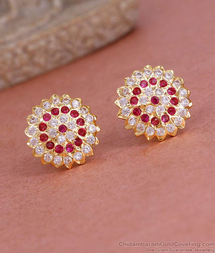 Original Impon Metal Big Stud Earring With Stone For Women ER5278 Original Impon Metal Big Stud Earring With Stone For Women ER5278