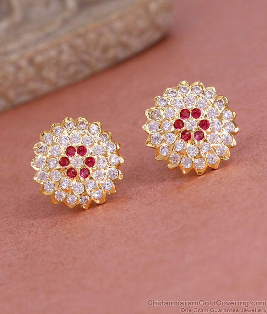 Beautiful Bridal Wear Impon Panchaloha Stud Earring 5 Metal Jewelry ER5279 Beautiful Bridal Wear Impon Panchaloha Stud Earring 5 Metal Jewelry ER5279