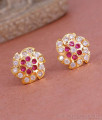 High Quality Five Metal Impon Stud Screw Back Earring With Stone ER5280 High Quality Five Metal Impon Stud Screw Back Earring With Stone ER5280