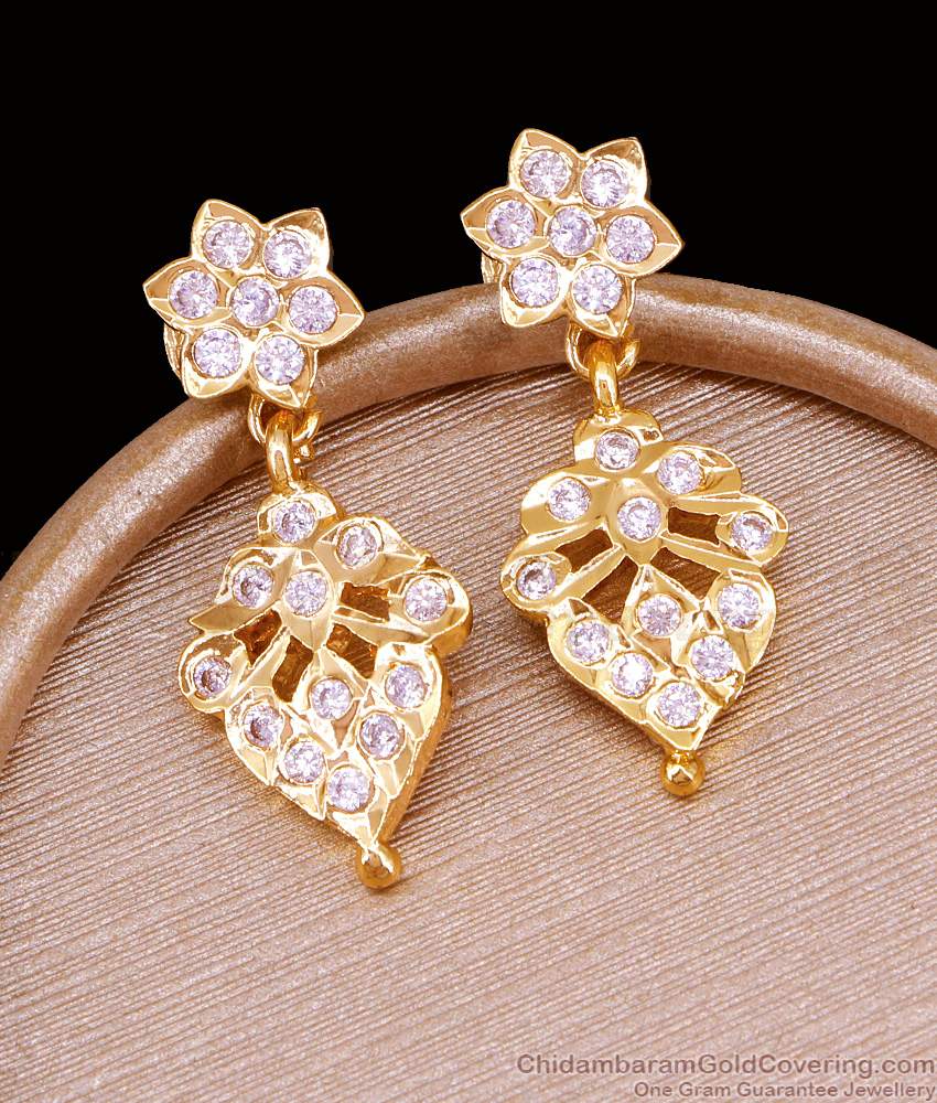 Full White Stone Impon Gold Earring Bridal Wear Collections ER5285 Full White Stone Impon Gold Earring Bridal Wear Collections ER5285