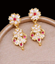 Attractive Ruby White Gati Stone Impon Earring Dangler Collections ER5287