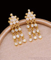 Elegant White Stone Impon Dangler Earring Multi Layer Design ER5292 Elegant White Stone Impon Dangler Earring Multi Layer Design ER5292