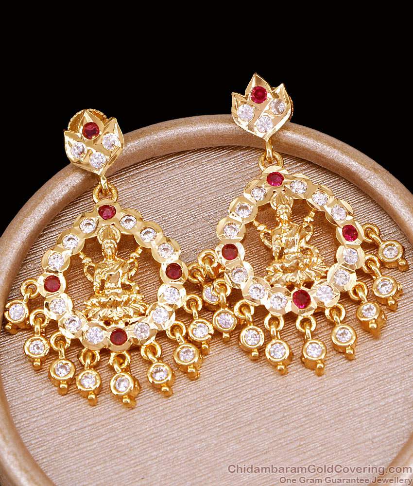 Traditional Impon Lakshmi Design Gold Bridal Earring Online ER5294 Traditional Impon Lakshmi Design Gold Bridal Earring Online ER5294