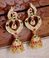 Majestic Peacock Design Impon Pachaloha Jhumki For Wedding ER5301 Majestic Peacock Design Impon Pachaloha Jhumki For Wedding ER5301