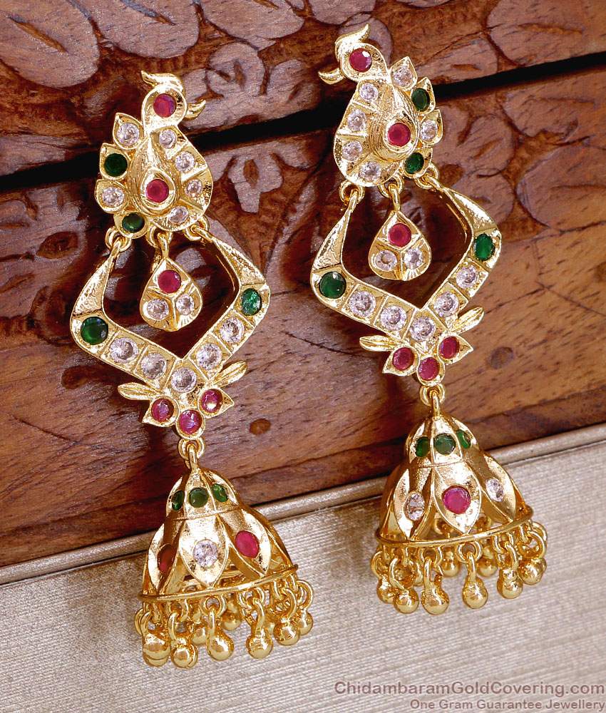 Original Impon Five Metal Multi Stone Jhumki Earring Shop Online ER5302 Original Impon Five Metal Multi Stone Jhumki Earring Shop Online ER5302