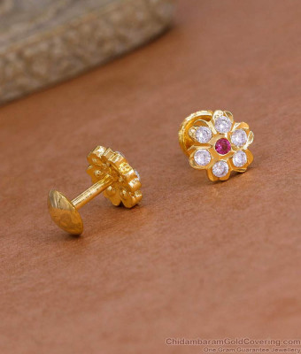 Regular Use Impon Small Stud Earring With Stone For Women ER5308