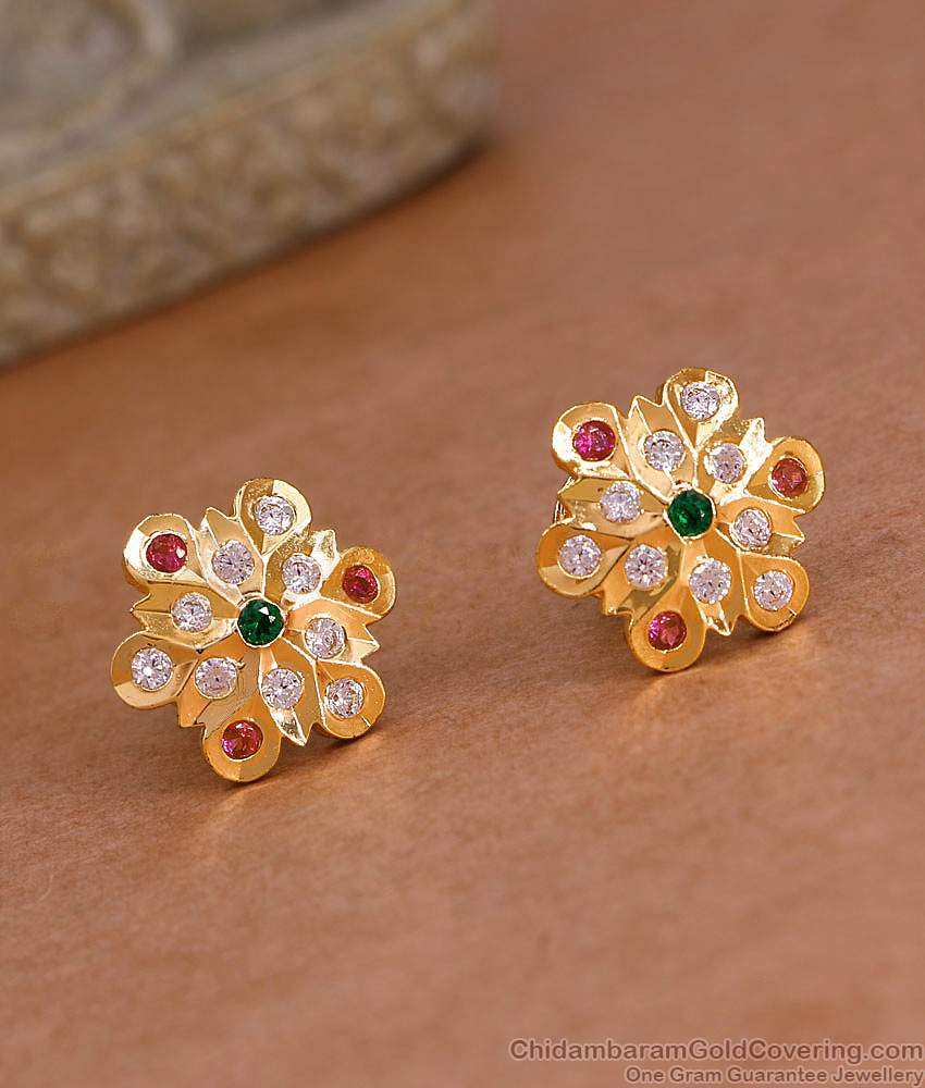 Premium Quality Five Metal Screw Back Stud Earring Impon Jewelry ER5310