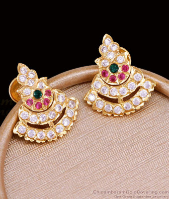 Big Screw Back Impon Bridal Wear Earring Stone Dangler Design ER5313