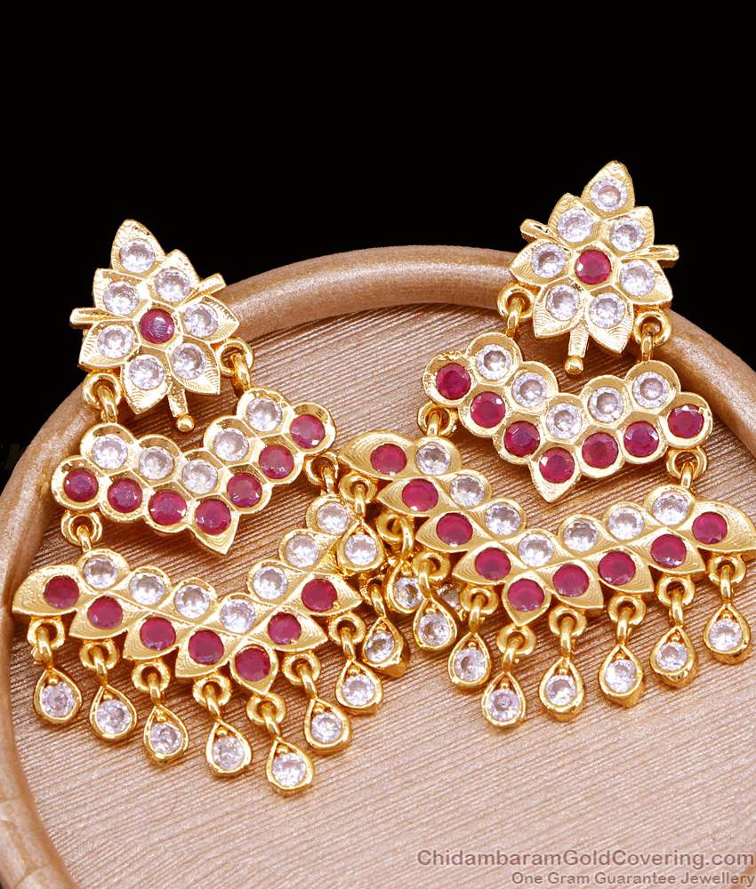 Premium Quality Big Stone Dangler Impon Bridal Jewelry For Women ER5316 Premium Quality Big Stone Dangler Impon Bridal Jewelry For Women ER5316