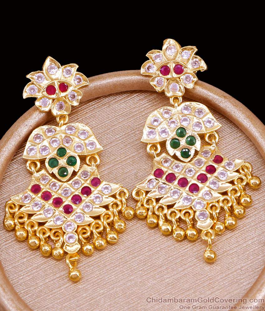 Premium Quality Impon 5 Metal Earring Gati Stone Bridal Jewelry ER5319