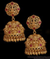 Premium Quality Antique Gold Jhumkas Lakshmi Design For Wedding ER5333