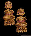 Premium Nagas Temple Wear Antique Gold Jhumki Earring Bollywood Fashion ER5337