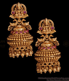 Premium Nagas Temple Wear Antique Gold Jhumki Earring Bollywood Fashion ER5337