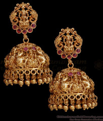 Traditional Gajalakshmi Design Anqtiue Jhumki Earring Temple Jewelry Online ER5338 Traditional Gajalakshmi Design Anqtiue Jhumki Earring Temple Jewelry Online ER5338