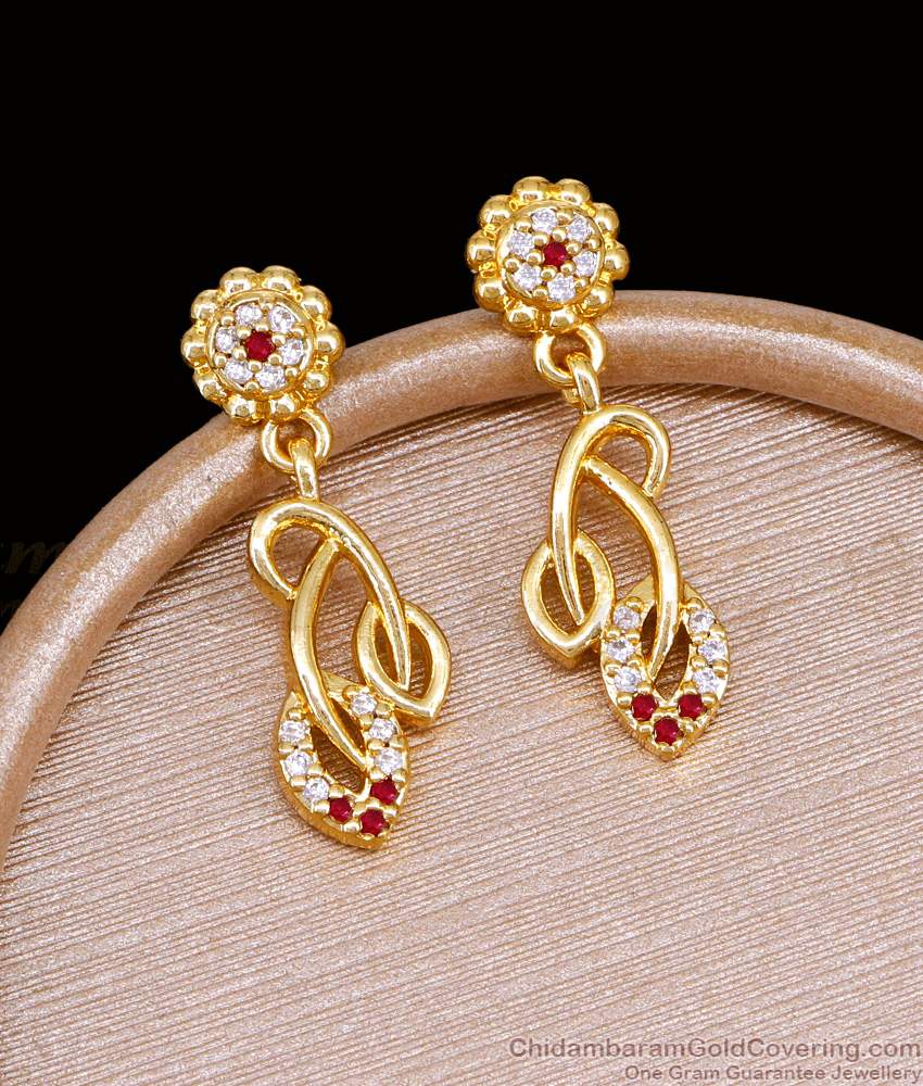 Light Weight Ad Stone Gold Danglers Leaf Earring Women Fashion Jewelry ER5339 Light Weight Ad Stone Gold Danglers Leaf Earring Women Fashion Jewelry ER5339