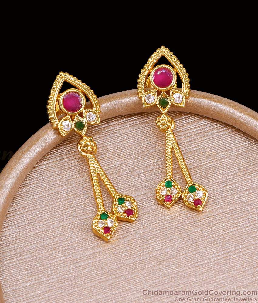 Regular Use Gold Imitation Dangler Earring With Ad Stone ER5343 Regular Use Gold Imitation Dangler Earring With Ad Stone ER5343