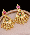 Bollywood Fashion 1 Gram Gold Beaded Earring Kemp Stone Dangler Collections ER5355 Bollywood Fashion 1 Gram Gold Beaded Earring Kemp Stone Dangler Collections ER5355