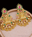 Goddess Lakshmi Motiff Micro Gold Polish Earring Wedding Danglers ER5356 Goddess Lakshmi Motiff Micro Gold Polish Earring Wedding Danglers ER5356