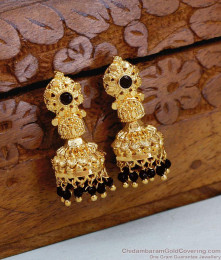 Traditional Gold Imitation Black Stone Jhumki Earring For Women ER5367