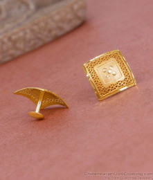 Attractiive One Gram Gold Stud Earring Without Stone ER5370
