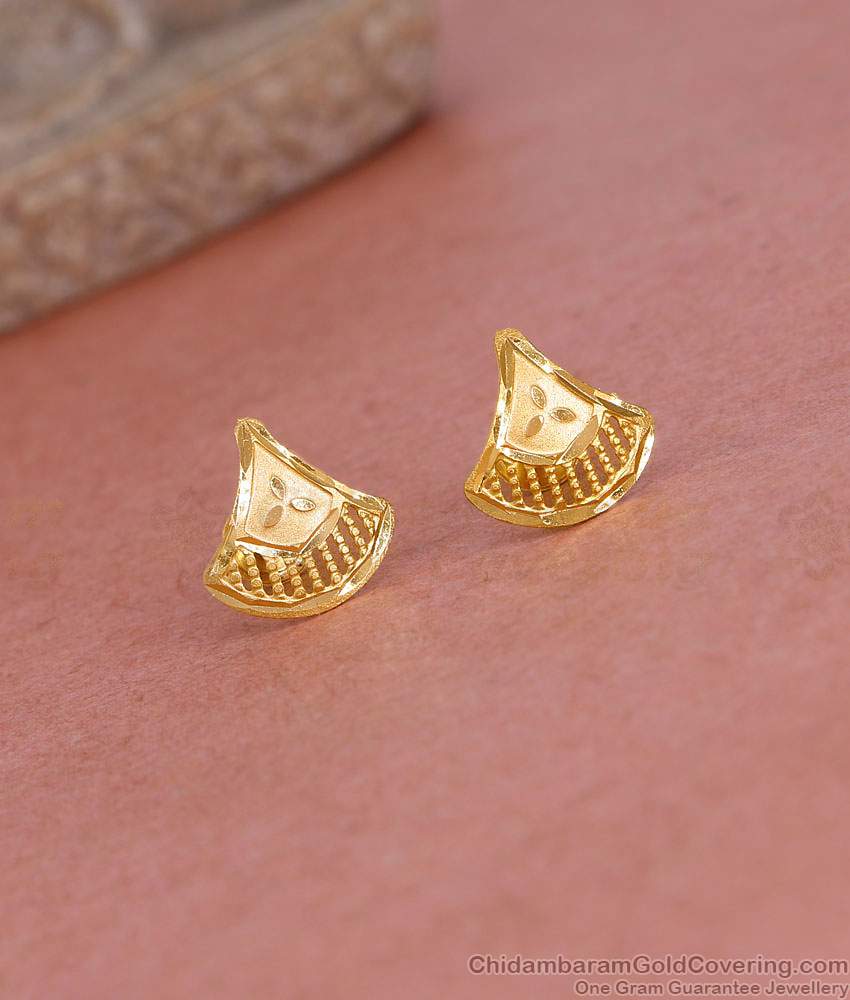 High Quality Micro Gold Polish Plain Stud Earring Online ER5373 High Quality Micro Gold Polish Plain Stud Earring Online ER5373