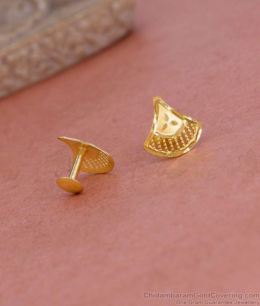 High Quality Micro Gold Polish Plain Stud Earring Online ER5373 High Quality Micro Gold Polish Plain Stud Earring Online ER5373