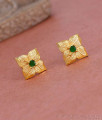 Regular Use Gold Plated Earring Gren Stone Leaf Studs ER5374 Regular Use Gold Plated Earring Gren Stone Leaf Studs ER5374